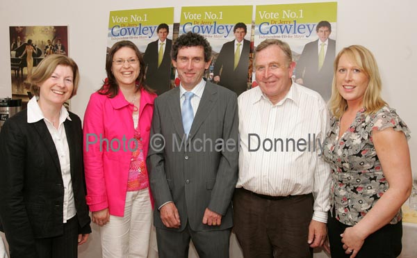 Pictured with Independent Candidate Dr. Jerry Cowley T.D. (centre), at the launch of his General Election campaign in Days Hotel "The Harlequin", Castlebar, from left: Sally and Jennifer Hiney, Ballina; Eddie Jennings and  Karina Hanley. Photo:  Michael Donnelly