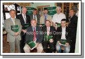 Fianna Fail General Election Candidates for Mayo pictured at a Press reception in the Welcome Inn Castlebar, with the Fianna Fail manifesto after handing in their nomination papers,Candidates front from left:  Cllr Frank Chambers, Deputy John Carty and Dara Calleary; at back: Aidan Crowley Election Agent; Denis Gallagher, Director of Elections, Cllrs Sean Bourke  and Al McDonnell, PJ McGrath, chairman Chairman and Eamon Joyce, secretary Dail Cheabtair. Photo:  Michael Donnelly