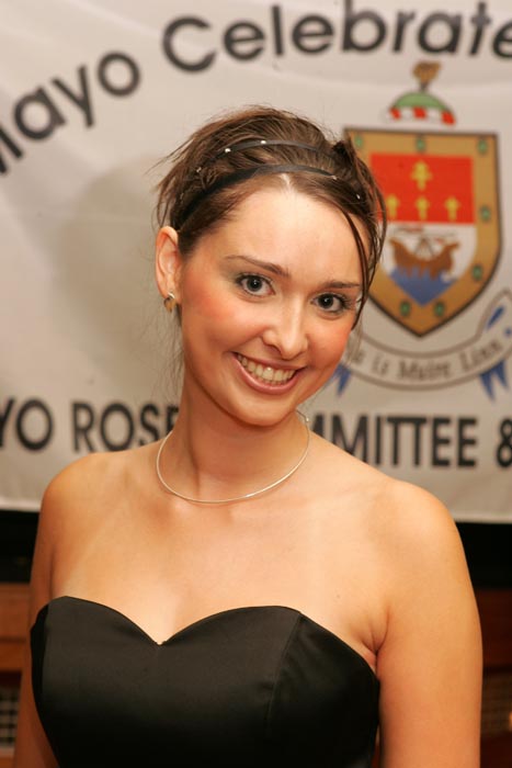 Mayo Rose of Tralee Aoibhinn N Shilleabhin pictured at the farewell reception for her in the TF Royal Hotel and Theatre, Castlebar. Photo: Michael Donnelly.