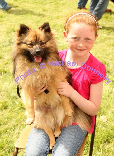 Joanne Burke, Taugheen Claremorris pictured with "Bruce"  her Pomeranian dog as they await their class at Roundfort Agricultural Show. Photo:  Michael Donnelly