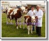 Paddy and Elaine Hennelly, of Cregconnell, Rosses Point Sligo,  won the Pedigree Simmmental Cow and Calf at foot or in milk class with thier animals at Roundfort Agricultural Show. Photo Michael Donnelly 
