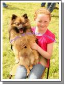 Joanne Burke, Taugheen Claremorris pictured with "Bruce"  her Pomeranian dog as they await their class at Roundfort Agricultural Show. Photo:  Michael Donnelly