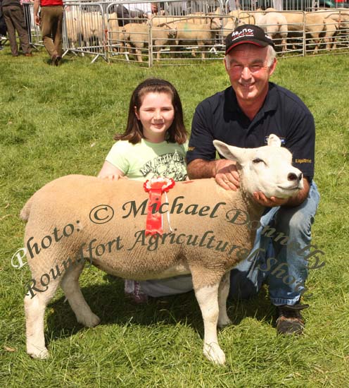 Laura and Michael  Murphy, Cummer, Tuam pictured with their prizewinning Pedigree Texel Shearling Ewe at Roundfort Agricultural Show. Photo:  Michael Donnelly