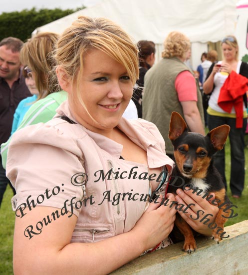 Cora Murphy, The Neale, pictured with her Jack Russel dog at Roundfort Agricultural Show. Photo:  Michael Donnelly