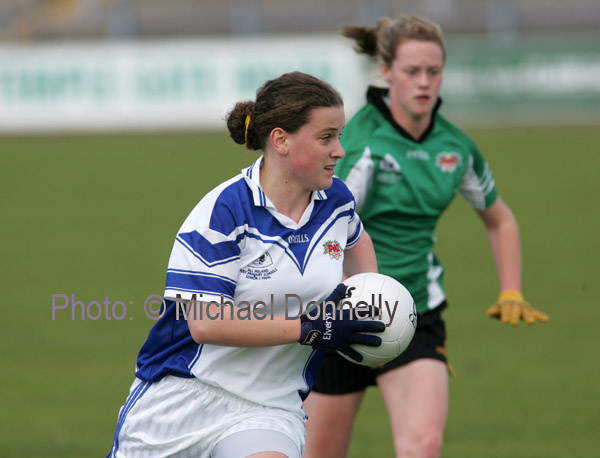 Kathryn Sullivan in attack for St Josephs in the Cumann Peil Gael na mBan Pat the Baker Post Primary Schools All Ireland Senior Final 2007 in Cusack Park Ennis. Photo:  Michael Donnelly