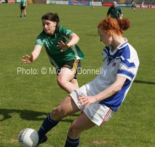 Noelle Tierney, about to let fly for St Josephs 3rd goal in the Cumann Peil Gael na mBan Pat the Baker Post Primary Schools All Ireland Senior Final 2007 in Cusack Park Ennis. Photo:  Michael Donnelly