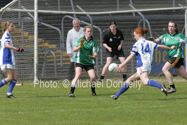 Noelle Tierney, about to let fly for St Josephs in the Cumann Peil Gael na mBan Pat the Baker Post Primary Schools All Ireland Senior Final 2007 in Cusack Park Ennis. Photo:  Michael Donnelly