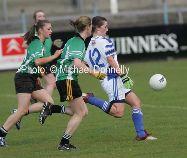 Orla Conlon in attack for St Josephs in the Cumann Peil Gael na mBan Pat the Baker Post Primary Schools All Ireland Senior Final 2007 in Cusack Park Ennis. Photo:  Michael Donnelly