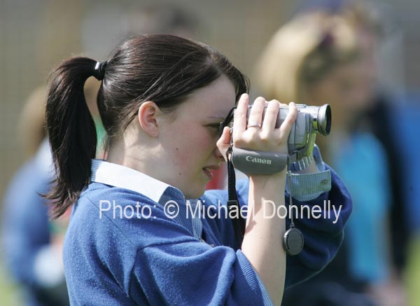 Recording the St Josephs in the Cumann Peil Gael na mBan Pat the Baker Post Primary Schools All Ireland Senior Final 2007 in Cusack Park Ennis. Photo:  Michael Donnelly