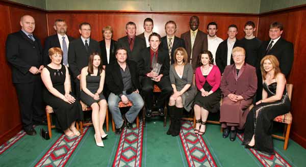 Jimmy Monaghan, Geesala Boxing Club, was the winner of the Boxing Award section of the 35th Western People Mayo Sports Awards 2004 pictured at the presentation in the TF Royal Theatre Castlebar, from left Brianna, James, Jimmy, Lisa and Trista Monaghan. Photo Michael Donnelly