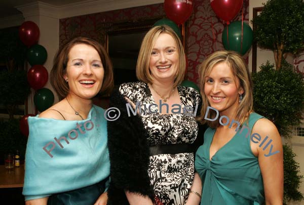 Pictured at the Western People Mayo Sports Awards 2006 presentation in the TF Royal Theatre Castlebar, from left: Claire McCluskey, Elma Herbert and Linda Brennan, Tubbercurry Killala. Photo:  Michael Donnelly  