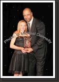 Shannon Garrett, Breaffy is presented with the Gymnastics award by Guest of Honour Paul McGrath at the Western People Mayo Sports Awards 2006 presentation in the TF Royal Theatre Castlebar. Photo:  Michael Donnelly