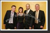 James Laffey, Editor Western People pictured with Guest of Honour Paul McGrath and Dolores and Bernie Kilcoyne at the Western People Mayo Sports Awards 2006 presentation in the TF Royal Theatre Castlebar. Photo:  Michael Donnelly