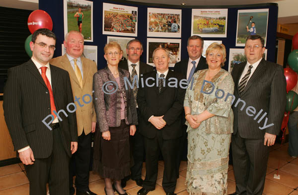 Pictured  at the Western People Mayo Sports Awards 2006 presentation in the TF Royal Theatre Castlebar, from left: Dara Calleary, Ballina; Paddy Moran, Mary and Tony King, Deputy Michael Ring T.D.; Robert McCabe, Councillor Tereasa McGuire, Westport and Pat Jennings, TF Royal Hotel and Theatre Castlebar. Photo:  Michael Donnelly