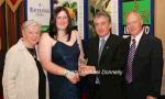 Rhiannon McNally Craigavon AC  (Armagh) is presented with her award at the Waterford Crystal A.A.I,  Juvenile Star Awards in the Belmont Hotel, Knock by  Patsy McGonagle Vice-president AAI included in photo are Michael Gaffney, Waterford Crystal (sponsor), and Breda Synott chairperson National Juvenile Committee AAI, Photo Michael Donnelly