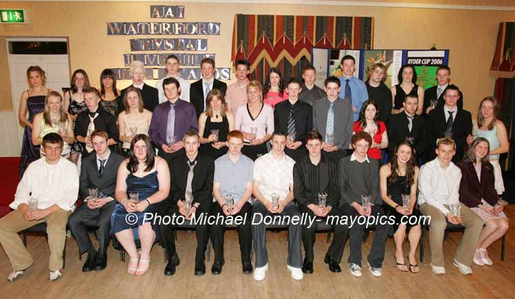 Star Award and Special award winners pictured, at the Waterford Crystal Athletic Association of Ireland, Juvenile Star Awards in the Belmont Hotel, Knock  Photo Michael Donnelly