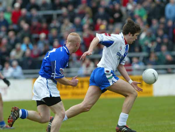 Pat Harte in full flight in the AIB All-Ireland Club Football Championship semi-final at Pearse Stadium Salthill. Photo Michael Donnelly
