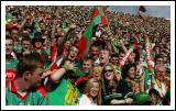 Group of fans on Hill 16 at the Final of the Bank of Ireland Senior football Championship 2006 in Croke Park. Photo:  Michael Donnelly