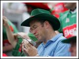 Looking at bad news at the Final of the Bank of Ireland Senior football Championship 2006 in Croke Park. Photo:  Michael Donnelly