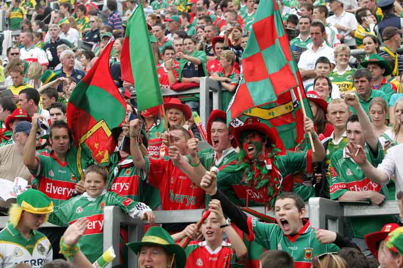 Turning up the volume on the Hill at the Final of the Bank of Ireland Senior football Championship 2006 in Croke Park. Photo:  Michael Donnelly