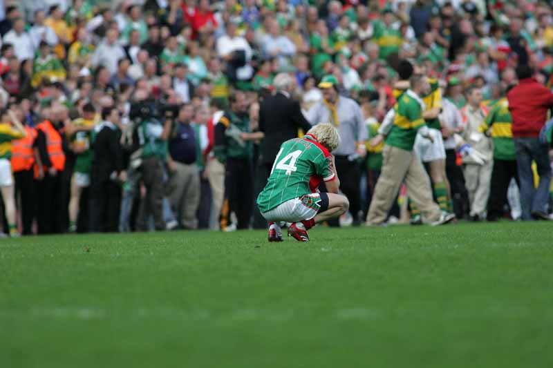 All alone at the Final whistle of the Bank of Ireland Senior football Championship 2006 in Croke Park. Photo:  Michael Donnelly