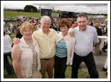 Tommy and Christina Cox, Castlebar and  Mary and Aiden McGovern Birmingham, pictured at "Craic on the Track" at Ballinrobe Racecourse on Sunday where Mayo football supporters watched the Mayo v Laois game in Croke Park live on the Big Screens. Photo:  Michael Donnelly