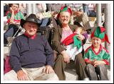 Brendan and Mary Cresham Castlebar, pictured  with teir grandchildren Mary Ann and Callum Cresham, at "Craic on the Track" at Ballinrobe Racecourse on Sunday where Mayo football supporters watched the Mayo v Laois game in Croke Park live on the Big Screens. Photo:  Michael Donnelly