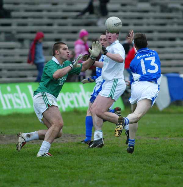 Gerry Jennings  Breaffy sets up a goal in the Breaffy House and Spa  County Intermediate Football Final in McHale Park Castlebar. Photo: Michael Donnelly