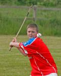 Jamie Chambers in action in the U-14 Long Puck  at Ballyheane Derrywash Islandeady Community Games Sports, in Cloondesh. Photo Michael Donnelly 