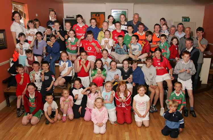 Medal winners, participants and helpers pictured in Castlebar Rugby Club at the presentation of medals for the Ballyheane Derrywash Islandeady Community Games Sports, in Cloondesh. Photo Michael Donnelly