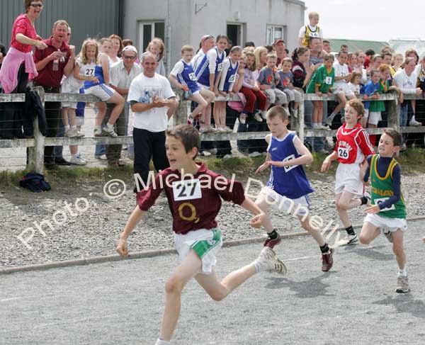 Action from the Boys U-10 heats at the Mayo finals of the HSE Community Games in Claremorris. Photo:  Michael Donnelly