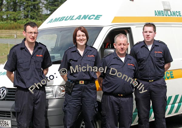 Mayo Civil Defence Volunteers who provided First Aid and emergency cover at the Mayo finals of the HSE Community Games in Claremorris, from left:martin Corcoran, Eilish Moran, Dominic Curran and Michael Lacey. Photo:  Michael Donnelly