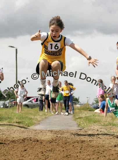 Ema Judge, Crossmolina in action at the Girls U-14 long at the Mayo finals of the HSE Community Games in Claremorris. Photo:  Michael Donnelly