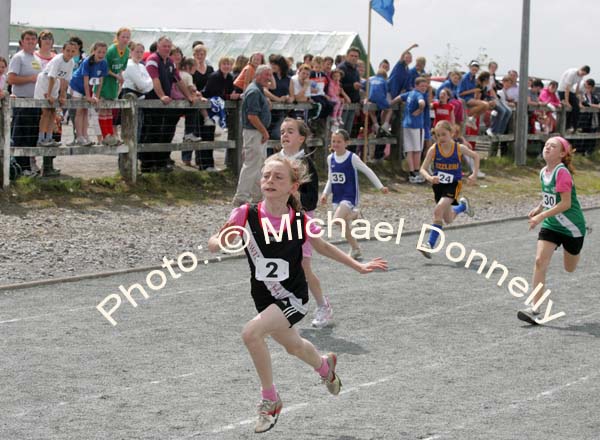 Aisling Forkan Swinford in the Girls U-10 100m in the Mayo finals of the HSE Community Games in Claremorris. Photo:  Michael Donnelly