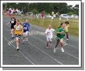 Shona Doherty leads in the Girls U-8  60m heat in the Mayo finals of the HSE Community Games in Claremorris. Photo:  Michael Donnelly