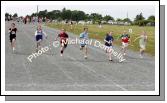 Line in view in the girls U-8 60m race at the Mayo finals of the HSE Community Games in Claremorris. Photo:  Michael Donnelly