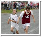 Nothing left- Cormac Blehien (Moygownagh) and James Murphy Ballinrobe in the Boys U-12 600m race at the Mayo finals of the HSE Community Games in Claremorris. Photo:  Michael Donnelly