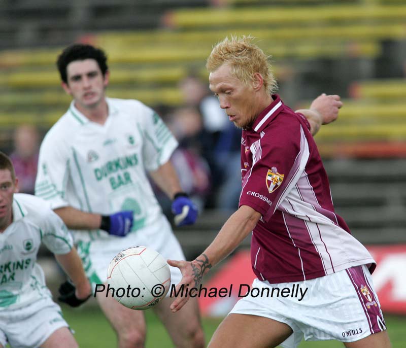 Man of the match Ciaran McDonald, in action in the Lynch Breaffy House Hotel and Spa County Senior Football Final replay in McHale Park Castlebar. Photo:  Michael Donnelly