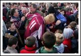 Man of the match Ciaran McDonald, speaks to this young fan after Crossmolina Deel Rovers defeated Ballaghaderreen in the Lynch Breaffy House Hotel and Spa County Senior Football Final replay in McHale Park Castlebar. Photo:  Michael Donnelly