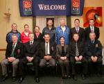 Pictured at the AIB "Stars of the Future"  presentation night in the Failte Suite, Welcome Inn Hotel, Castlebar, front from left: James Waldron, vice-chairman Mayo GAA County Board; Jack King, Regional Director AIB; Paddy Naughton, chairman Mayo GAA County Board; Sharon Patten and Ivan Kelly, AIB Bank; and JP Lambe, Treasurer Mayo GAA County Board; at back: Billy McNicholas, Development Officer Mayo GAA; Cora Staunton and Triona McNicholas, Mayo Ladies; Padraic Walsh, Chairman Development Committee Mayo GAA; Eugene Lavin, Billy McNicholas, Development Officer Mayo GAA; Eugene Lavin, Development Officer Mayo GAA; Eamon Glancy, Commercial Lending manager  AIB and David Timlin AIB, Westport. Photo Michael Donnelly.