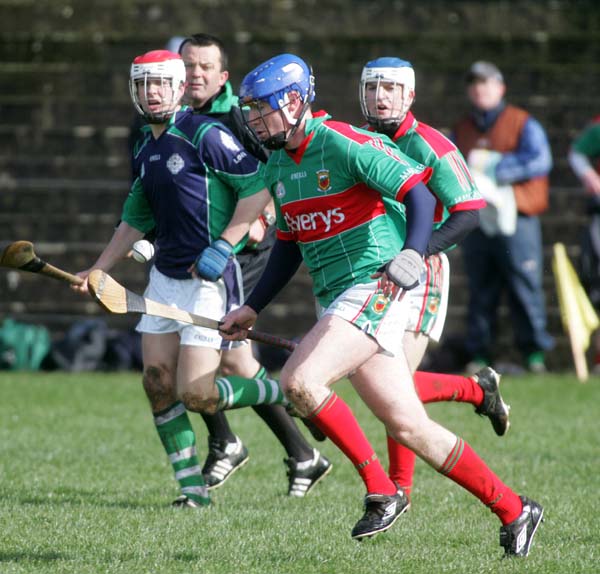 Mayo captain Stephen Broderick goes on a solo against London in the Allianz National Hurling League Div 2B round 3 in McHale Park Castlebar. Photo:  Michael Donnelly