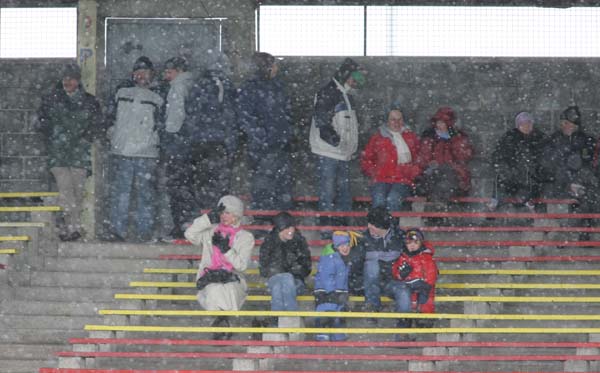 Inclement weather in the Allianz National Hurling League Div 2B round 3 in McHale Park Castlebar. Photo:  Michael Donnelly