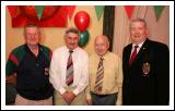 Sean Feeney, secretary Mayo GAA Co Board pictured with Special Guest Mick O'Dwyer, Paddy Muldoon (Mayo Supporters Club) and James Waldron Chairman Mayo County Board, at  at the Mayo GAA Corporate Night in the Failte Suite, Welcome Inn Hotel Castlebar. Photo:  Michael Donnelly
