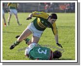 Getting the "Knee Treatment" in the 1st round of the Allianz National Football League between Mayo and Kerry, at McHale Park last Sunday. Photo:  Michael Donnelly