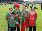 Colourful young fans try to smile ater Mayo's defeat  in the ConnachtSenior  Football Championship Final at Pearse Stadium, Galway Photo Michael Donnelly