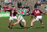 Conor Moran cuts through the Westmeath opposition at McHale Park at Allianz National Football League Div 1A Round 7 featuring Westmeath v Mayo. Photo Michael Donnelly