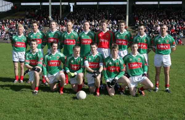 The Mayo Team at McHale Park at Allianz National Football League Div 1A Round 7 featuring Westmeath v Mayo. Photo Michael Donnelly