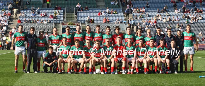 Mayo Minors who were held to a draw by Tyrone in the ESB GAA All Ireland Minor Football Final in Croke Park. Photo:  Michael Donnelly 