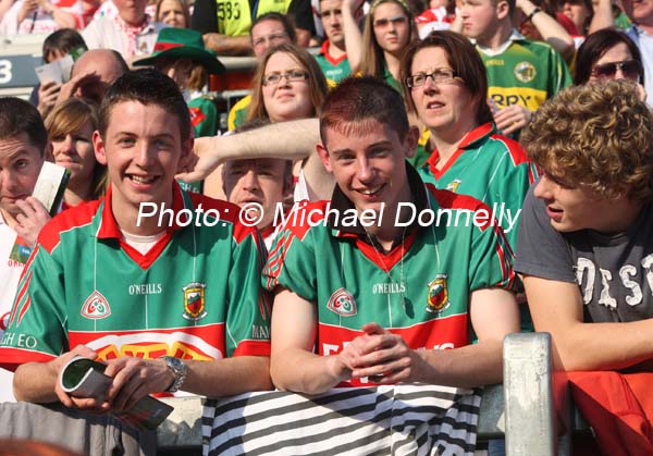 Supporting Mayo against Tyrone in the ESB GAA All Ireland Minor Football Final in Croke Park. Photo:  Michael Donnelly