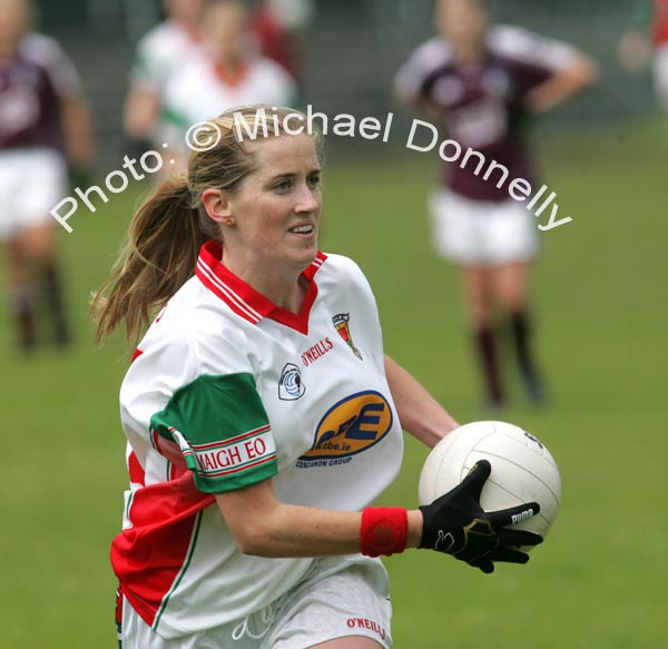 Claire  O'Hara in action in the Connacht Ladies Football TG4 Senior Championship final in Tuam. Photo:  Michael Donnelly